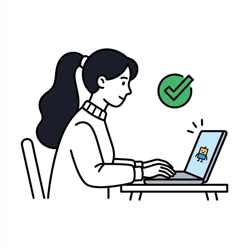 Woman recovering funds on laptop